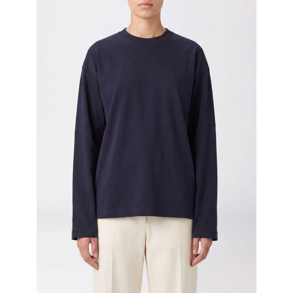 Jil Sander Women Jil Sander Long-Sleeved Cotton Crewneck T-Shirt
